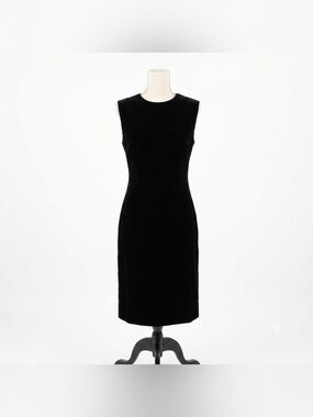 Vintage Talbots Black Velvet Shift Dress SIZE 12